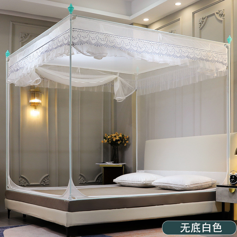 26x8家用加厚三开防摔门拉链蚊帐1.5m床1.8u型坐床式回型无底方顶