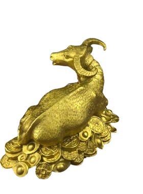黄铜金钱牛带小牛铜牛卧办公室摆件牛