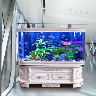 海缸设备鱼缸圆形金龙隔断海水客厅落地水族箱懒人观赏鱼大型