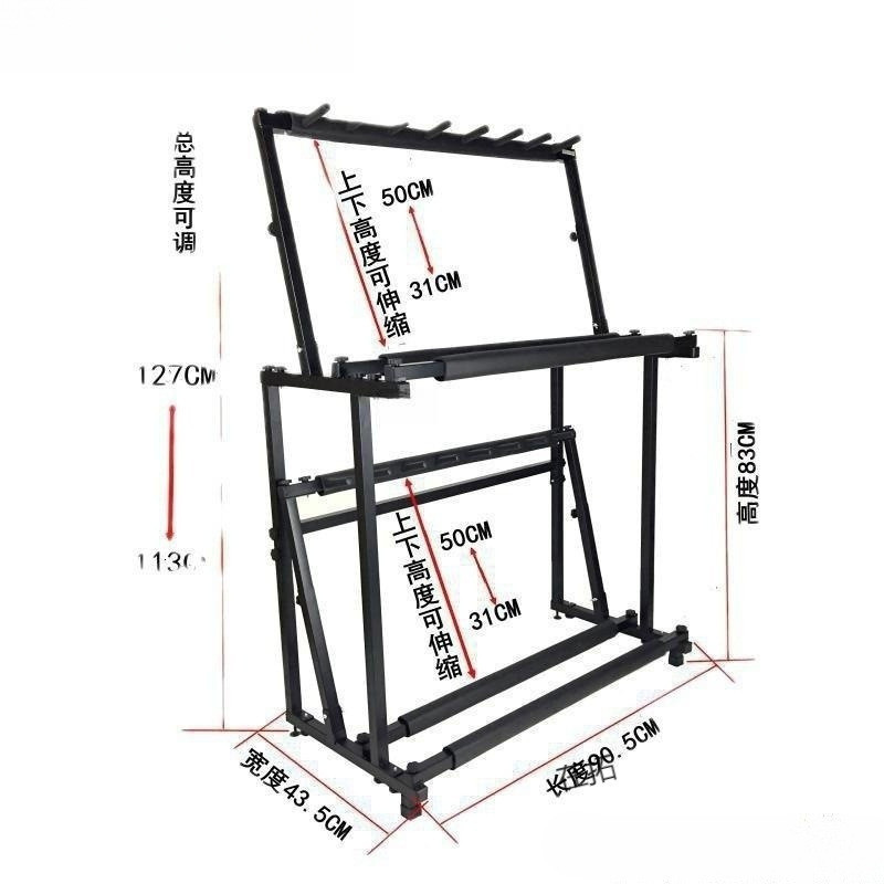 可放架玩具枪展示双层水枪架软摆放多头枪架玩具乐器弹展示架