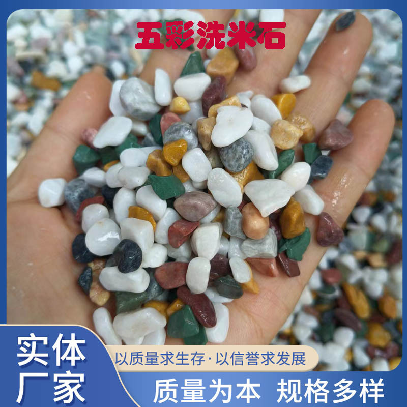 厂家批发黄色石子机制水磨石白色黑色灰色红色彩色砾石子水洗石