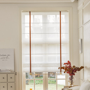 v6oq批发百叶窗吊杆折叠罗马帘升降遮光窗帘遮阳卷帘客厅酒店电动