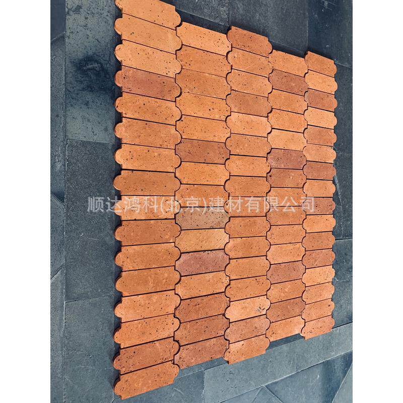 仿古别墅红砖块款切片砖片艺术红色墙砖创意红条砖红砖芯小红