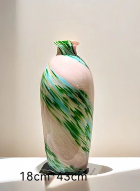 现代创意厚重彩色样板间花瓶民宿琉璃装饰品家居客厅卧室台面摆件