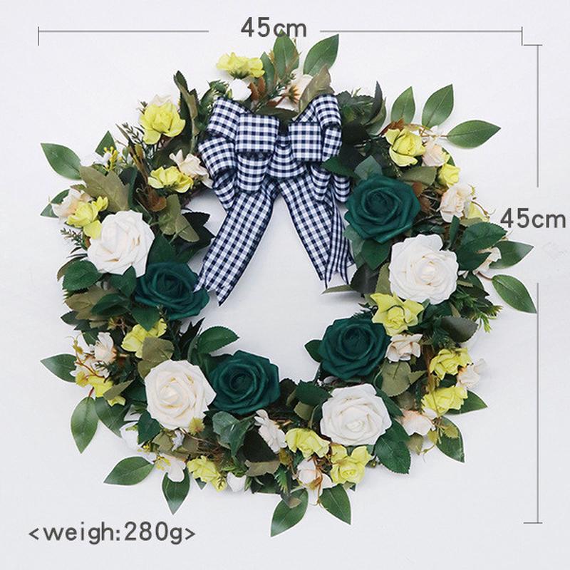 仿真玫瑰家居仿真花橱窗装饰花圈花环庭院门饰挂饰厂家批发