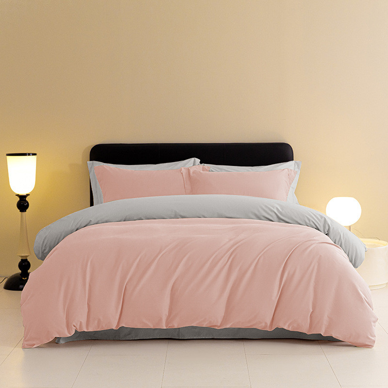 柔软100s加厚陶瓷全棉磨毛四件套轻奢双拼色秋冬季加厚全棉四件套