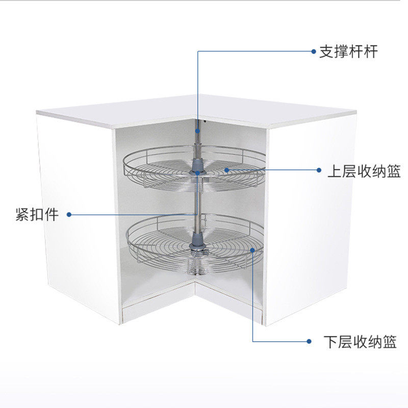 高拉篮厨房橱柜佳定制转角美内360度旋转双层碗碟锅具收纳沥水篮
