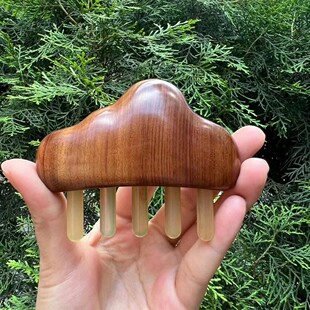 云朵抹云非洲酸枝木拼牛角头部按摩梳经络梳