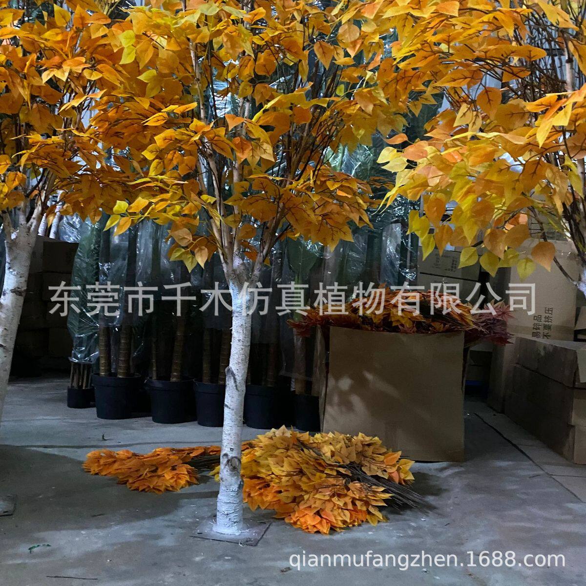 热销仿真胡杨假树小树塑料白桦造型仿真植物装饰摆件大型仿真胡杨