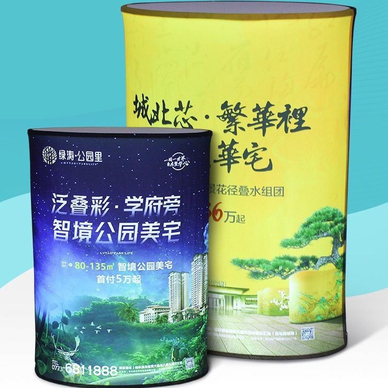 热销液压生产升降桌促销台发光灯箱展览广告促销吧台便携式接待桌