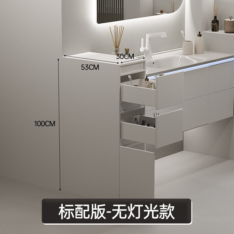 实木落地立柜半墙柜抽屉边柜浴室柜组合窄收纳侧边柜金百盛h002