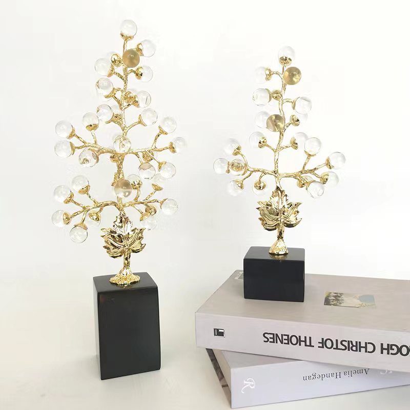 现代欧式酒柜高档摆件紫色葡萄客厅轻奢办公室家居桌面水晶装饰品