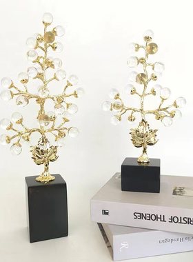 现代欧式酒柜高档摆件紫色葡萄客厅轻奢办公室家居桌面水晶装饰品