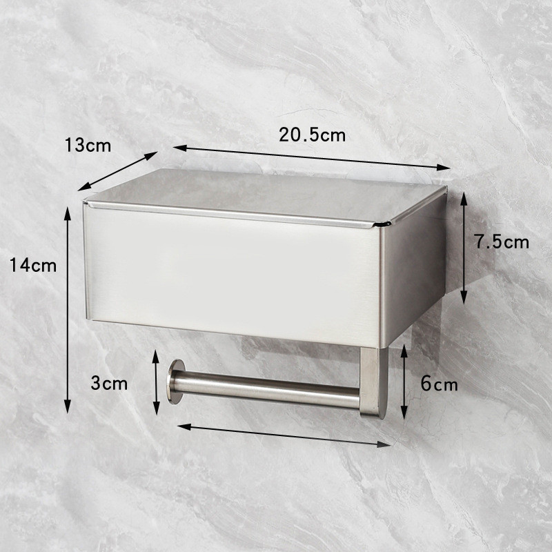 不锈钢卷纸架湿纸巾强抽屉式收纳盒承重抽拉盒厕纸架酒店工程
