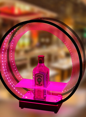 酒吧发光酒座夜场出酒展示架KTV激光洋酒底座XO定制酒托香槟黑桃A