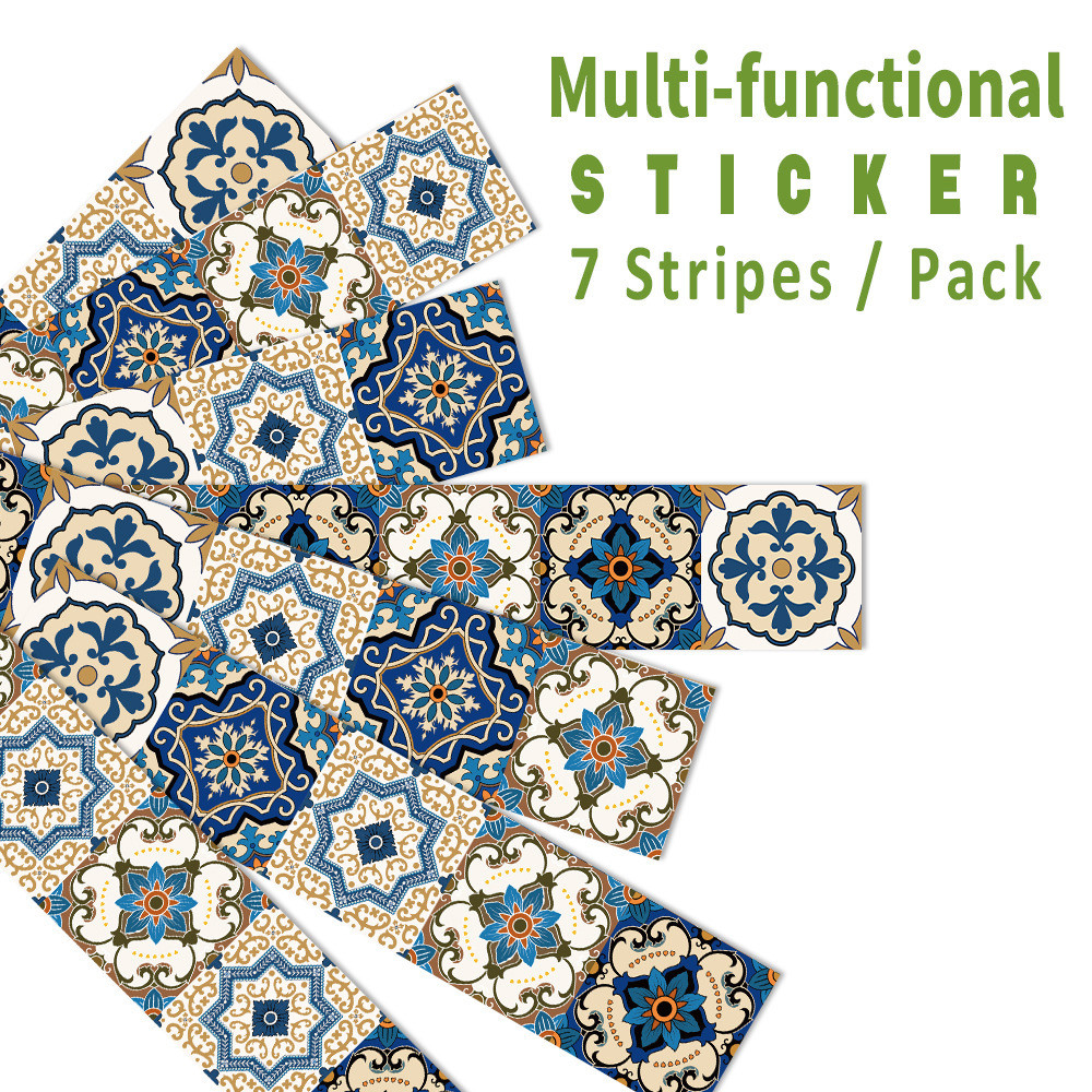 funlife多功能柜子楼梯贴复古摩洛哥风翻新自粘桌贴装饰贴mf005