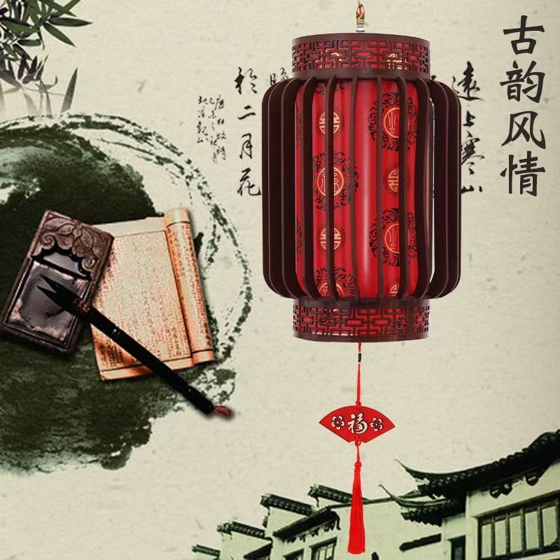 厂家供应实木灯笼 中式阳台景区灯笼圆形装饰灯笼旋转户外