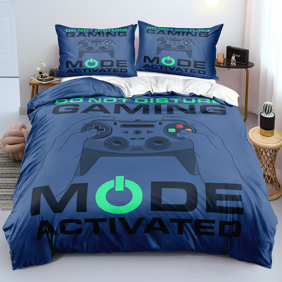 三件套5数码印花king游戏手柄四件套枕套厂家直销