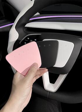 热销适用特斯拉model3焕新版方向盘装饰保护贴车内用品改装配件碳