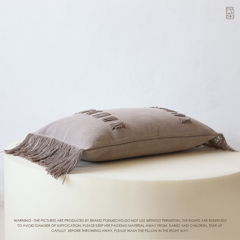 j6da波西米亚侘寂风流苏沙发床上方抱枕靠垫装饰腰欧枕靠