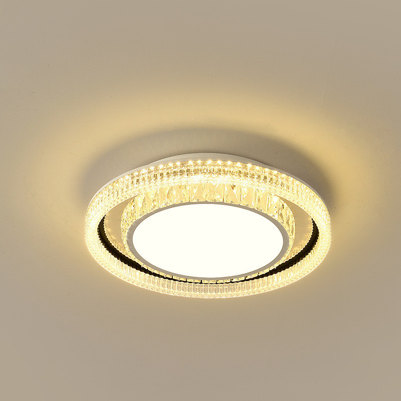 后现代简约水晶吸顶灯北欧客厅餐厅家用方形大厅圆形led卧室灯具