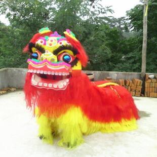 舞狮道具全套成人北狮单人狮舞龙狮双人儿童笑脸狮钢丝架狮子批发