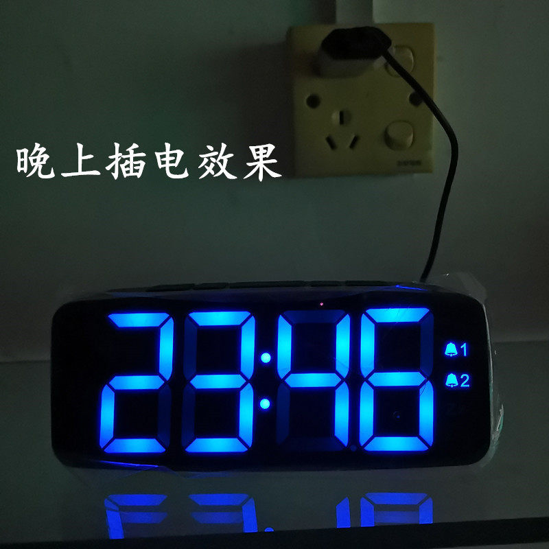 新款闹钟led2组闹钟带音乐带贪睡调铃声大小调节亮度