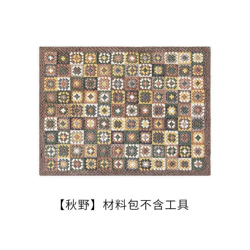 苏苏姐家田野拼花毯手工diy时间打发编织毯子钩针毛线团材料包