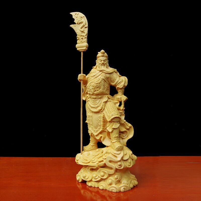 黄杨木雕崖柏关公武财神实木人物佛像工艺品雕刻摆件关二爷