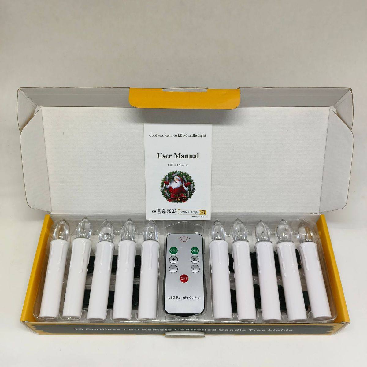 led电子蜡烛灯遥控暖白光塑料仿真流泪杆蜡圣诞树夹子灯