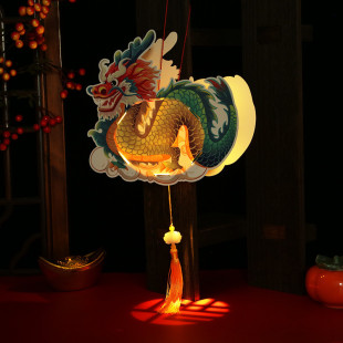 新款龙灯中国风diy非遗手工材料包儿童发光小花灯龙年灯笼舞龙灯