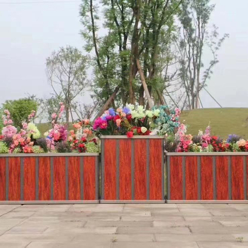 热销压花塑木地板防腐板景观广场木塑户外塑木方孔长条地板在线压