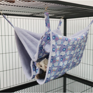 兔冬季绒双孔隧道吊床安哥鲁安格鲁宠物貂雪貂貂窝貂睡袋睡床