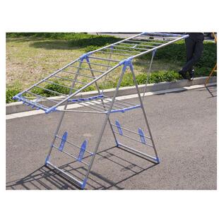 厂家直销19管室内落地晾衣架加厚折叠铁管塑头晾晒架翼型晾衣架