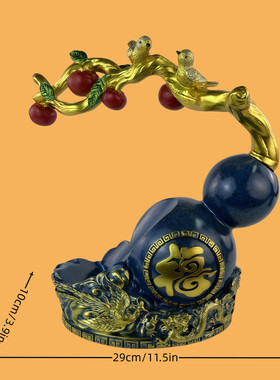 工厂直销葫芦红酒架蓝色品福禄好寓意家居电视柜橙色装饰招财摆件