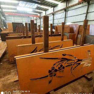 耐候钢景观屏风 耐候上海屏风钢板厂家加工激光镂空雕刻焊接安装