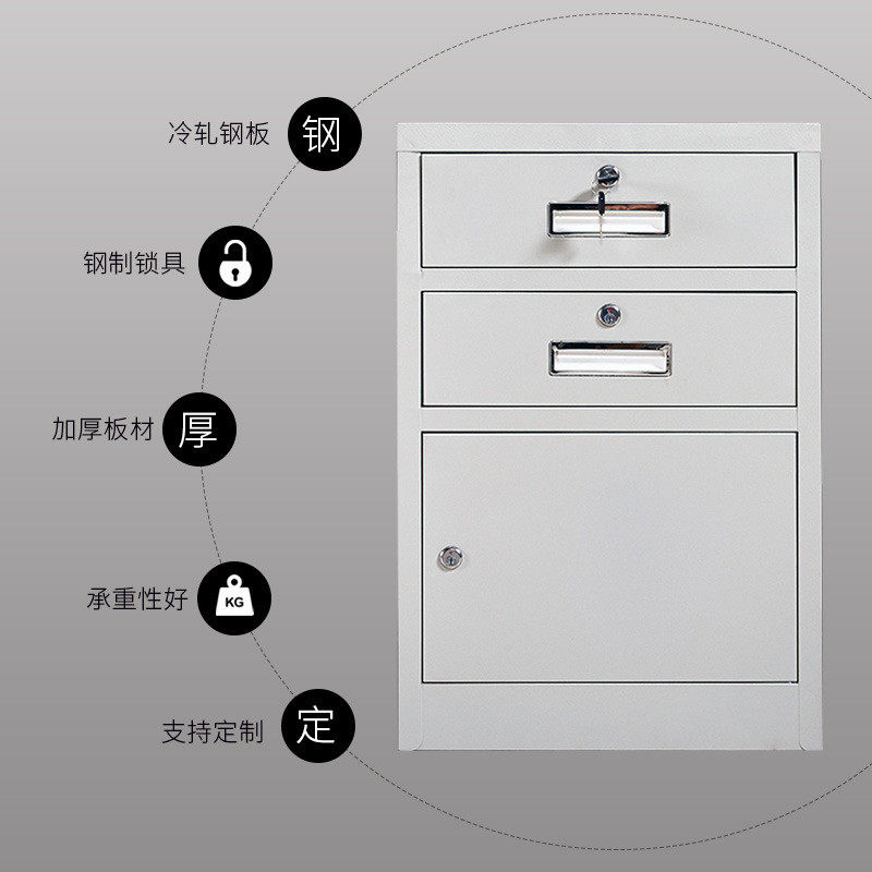 小资料柜钢制办公文件柜家用抽屉式带锁小批发阳台储物柜矮柜