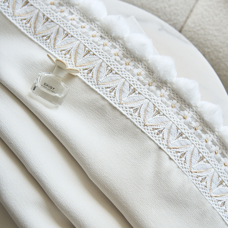 法式奶油客厅2024新款丝绒窗帘卧室遮光浪漫简约现代纱帘测量安装