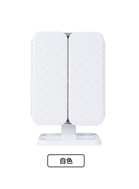 2024新款便携皮纹化妆镜桌面台式带灯补光镜网红insled梳妆台镜子