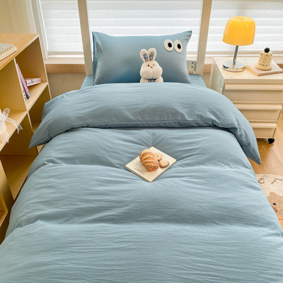 学生宿舍床上三件套全套单人被子被褥床单被套一整套六件套男黑色