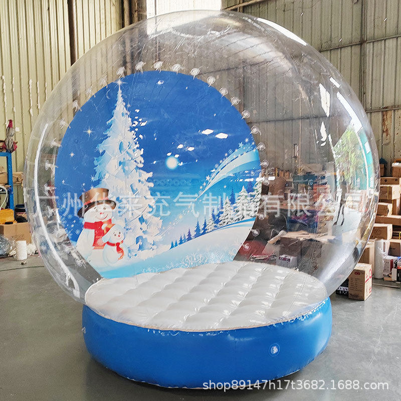 充气圣诞节透明花球雪水晶球商场人气拍摄网红打卡厨窗摆放