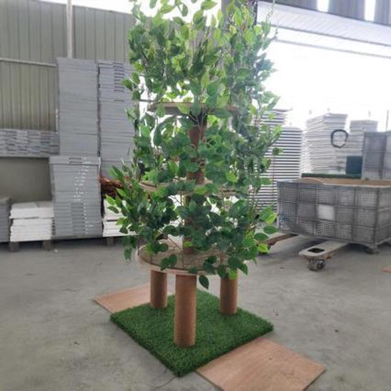 齐久猫树仿真树枝猫爬架猫抓柱猫抓板剑麻猫爬柱耐磨猫架实木一体