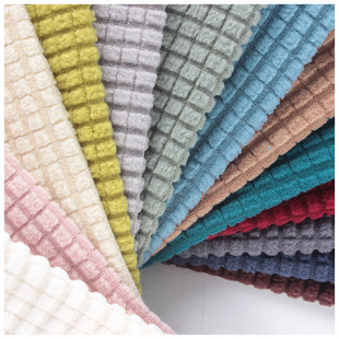 现货厂家玉米粒格面料菠萝纹摇粒绒沙发套抱枕椅套罩家纺布料批发