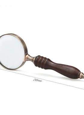99168礼品盒包装金属边框黑檀木柄阅读古典复古风摄影道具放大镜