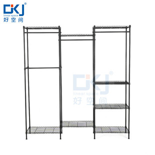 置地式多功能三列卧室衣柜架落地衣橱服装店挂衣架服装收纳架批发