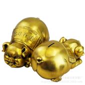 铜十二生肖百年储钱罐摆件金猪福猪创意家居装 饰铜器金属工艺品