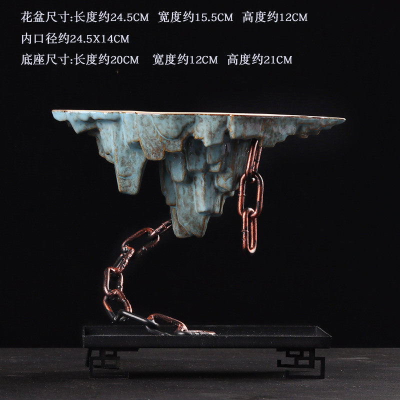 铁艺悬挂式花盆创意天空之城客厅装饰家居文竹多肉花盆大号造景盆