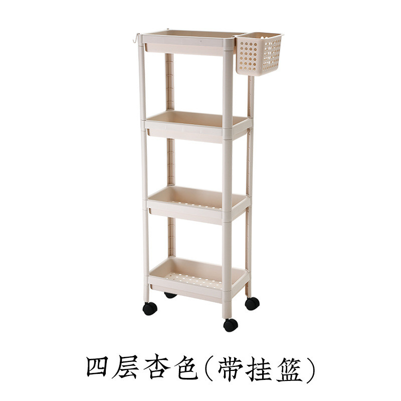 家用收纳架落地果蔬置物架带滑轮洗手间多层厨房洗浴用品整理架子