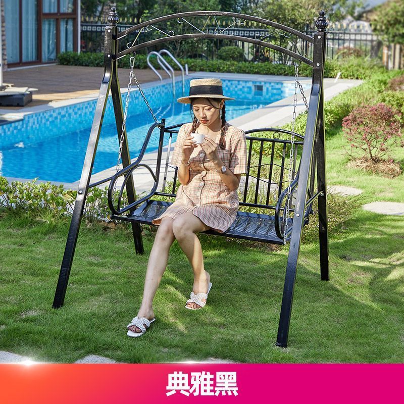室外户外双人摇椅室内儿童阳台吊篮椅铁艺荡秋千庭院秋千家用吊椅