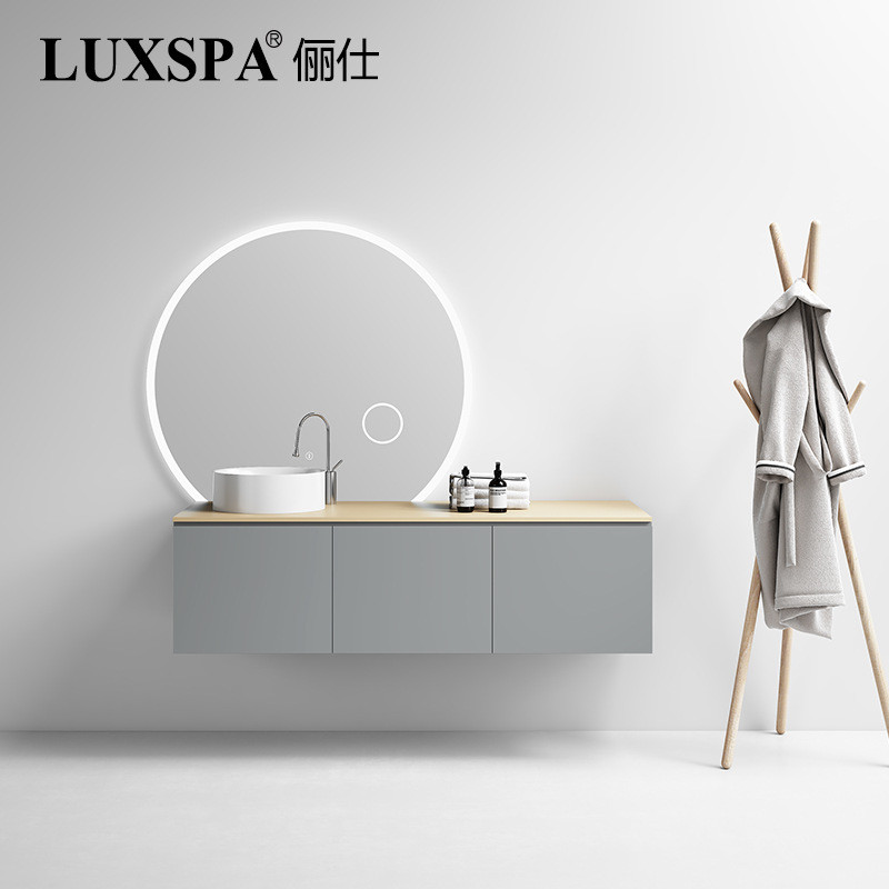 绮美石一体盆不锈钢浴室柜组合小户型卫生间人造石洗漱台面洗脸池